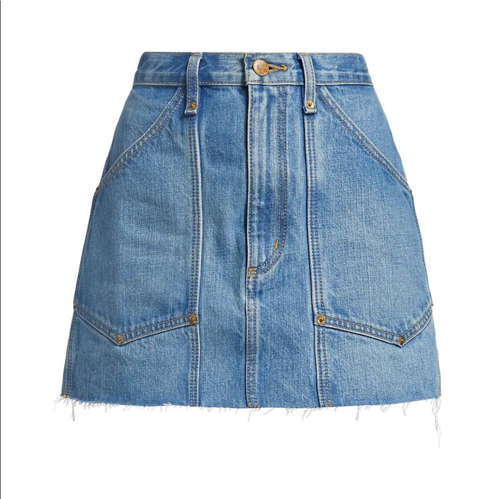 Re/Done wear work skirt washed indigo
